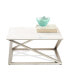 Фото #1 товара Steve Silver Zurich 36" Square Faux Marble and Matte Chrome Cocktail Table