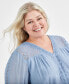 Фото #3 товара Plus Size Lace-Trim Long-Sleeve Top, Created for Macy's