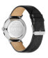 Men's Phylipa Black Leather Strap Watch 43mm