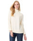 ფოტო #1 პროდუქტის Women's Mock Neck Sweater with Rib Detail