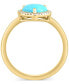 ფოტო #4 პროდუქტის EFFY® Turquoise & Diamond (1/10 ct. t.w.) Heart Halo Ring in 14k Gold