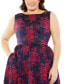 Women's Plus Size Sleeveless Floral Embroidered Dress