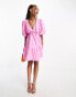 Фото #4 товара Nobody's Child Vienna puff sleeve mini dress in pink