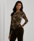 ფოტო #1 პროდუქტის Women's Belting-Print Cotton Long-Sleeve Tee