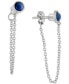 Lapis Front & Back Chain Drop Earrings in Sterling Silver, Created for Macy's