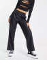 Only faux leather elasticated waist straight leg trousers in black XS L34 - фото #2