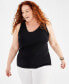 Фото #1 товара Plus Size Lace-Trimmed Tank Top, Created for Macy's