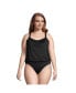 Фото #5 товара Plus Size Blouson Tummy Hiding Tankini Swimsuit Top Adjustable Straps