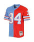 Men's Earl Campbell Red, Light Blue Houston Oilers Gridiron Classics 1980 Split Legacy Replica Jersey