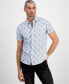 Фото #1 товара Рубашка Guess Regular-Fit с мозаичной вышивкой для мужчин