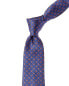 Canali Blue & Pink Silk Tie Men's Blue Os
