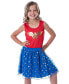 Girls Wonder Woman Logo and Stars Tank Nightgown Pajama