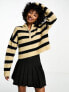 Фото #7 товара Noisy May half zip jumper in black & cream stripe