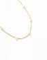 Фото #2 товара ASOS DESIGN Curve 14k gold plate anklet with faux pearl chippings in gold tone