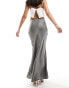 Nobody's Child satin maxi skirt in silver