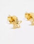 Фото #2 товара Kingsley Ryan gem cut out flower stud earring in gold plated