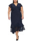 Фото #1 товара Plus Size Flutter-Sleeve A-Line Dress