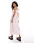 Reclaimed Vintage tie front maxi summer dress in pink stripe