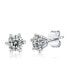 Фото #1 товара Sterling Silver White Gold Plated with 0.50ctw Lab Created Moissanite Round Solitaire Stud Earrings