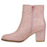 Фото #3 товара Corkys Razzle Dazzle Glitter Zippered Booties Womens Pink Casual Boots 81-0013-P