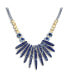 ფოტო #1 პროდუქტის Blue Peck Organic Faceted Beads Gemstone Irregular Stone Bib Fan Statement Collar Choker Necklaces Western Jewelry For Women Gold Plated Adjustable