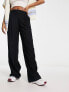 Фото #1 товара Vero Moda linen touch soft tailored wide leg trousers in black