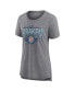 Women's Heather Gray Seattle Kraken 2024 NHL Winter Classic Distressed Tri-Blend T-shirt