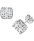 ფოტო #1 პროდუქტის Diamond Square Cluster Stud Earrings (1 ct. t.w.) in 14k White Gold