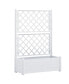 Garden Planter with Trellis 39.4"x16.9"x55.9" PP White