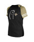 ფოტო #2 პროდუქტის Women's Black New Orleans Saints Lace-Up Raglan T-Shirt