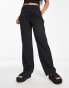 Фото #1 товара ONLY straight leg tailored trousers in black