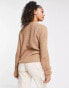 Фото #4 товара Brave Soul Tall daisy fisherman knit cardigan in tan