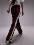 Фото #6 товара Topshop co-ord sporty shell cuffed tracksuit bottoms in burgundy