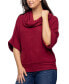 ფოტო #3 პროდუქტის Women's Cowl Neck Dolman Sleeve Sweater Top