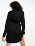 Фото #7 товара Noisy May Tall tie detail knitted mini dress in black