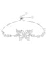 Cubic Zirconia Butterfly Adjustable Bolo Bracelet in Sterling Silver (Also in 14k Gold Over Silver or 14k Rose Gold Over Silver)