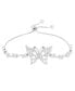 Cubic Zirconia Butterfly Adjustable Bolo Bracelet in Sterling Silver (Also in 14k Gold Over Silver or 14k Rose Gold Over Silver)