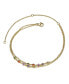 ფოტო #1 პროდუქტის 14k Gold Plated Multi Colr Double Layer Rolo Chain Anklet, Adjustable Length