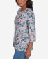 ფოტო #4 პროდუქტის Casual Fridays Women's Watercolor Leaves V Neck Top