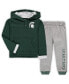 ფოტო #5 პროდუქტის Toddler Boys Green and Heathered Gray Michigan State Spartans Poppies Hoodie and Sweatpants Set