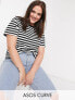 Фото #1 товара ASOS DESIGN Curve ultimate t-shirt in black and white stripe
