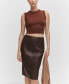 Фото #3 товара Women's Faux-Leather Pencil Skirt