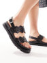 River Island laser cut detail flat sandal in black