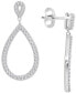 ფოტო #1 პროდუქტის Diamond Teardrop Drop Earrings (1/2 ct. t.w.) in Sterling Silver