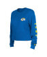 Women's Royal Los Angeles Rams Thermal Crop Long Sleeve T-shirt