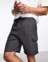 Фото #1 товара Jack & Jones Intelligence technical jersey cargo short in dark grey melange