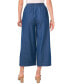 ფოტო #2 პროდუქტის Women's Cotton Pull-On Wide-Leg Cropped Pants