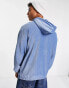 ASOS Actual oversized hoodie in cord detail with logo in blue