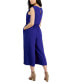 Фото #2 товара Petite Tie-Front Wide-Leg Jumpsuit