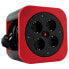 Фото #1 товара REV Ritter REV 0010012600 - 10 m - 4 AC outlet(s) - Indoor - 1.5 mm² - Black,Red - Plastic